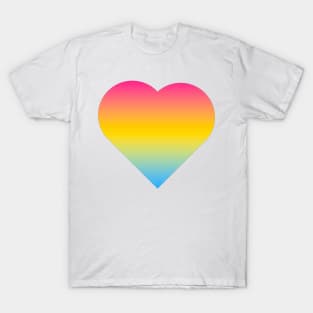 Bi+ Hearts Pansexual Flag (Vertical Gradient Solo) T-Shirt